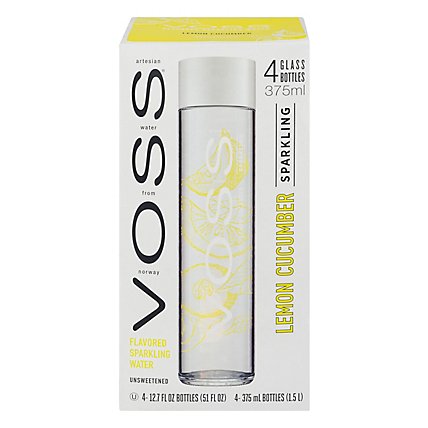 Voss Sparkling Lemon Cucumber Water - 4-375 Ml - Image 1