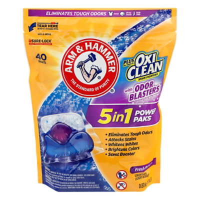 ARM & HAMMER Laundry Detergent Odor Blasters Triple Chamber Pouch - 40 Count - Image 1