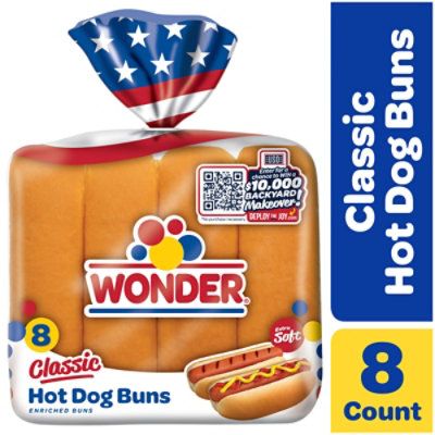 Wonder Bread Classic White Bread Hot Dog Buns 8 Count - 13 Oz - Image 2