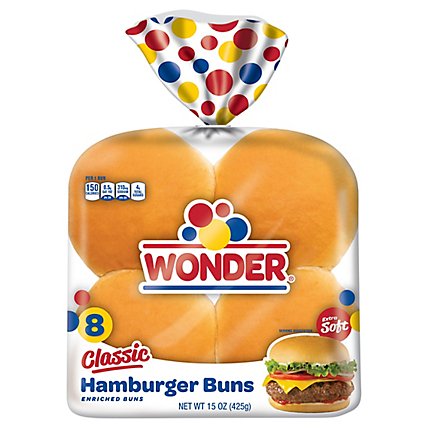 Wonder Bread Classic White Bread Hamburger Buns 8 Count - 15 Oz - Image 3