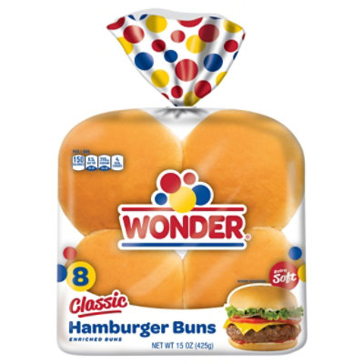 Wonder Bread Classic White Bread Hamburger Buns 8 Count - 15 Oz - Image 4