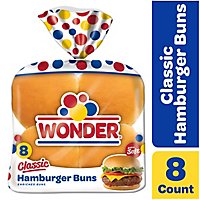 Wonder Bread Classic White Bread Hamburger Buns 8 Count - 15 Oz - Image 1