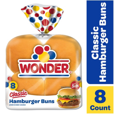 Wonder Bread Classic White Bread Hamburger Buns 8 Count - 15 Oz - Image 2