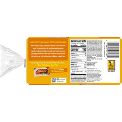 Oroweat Honey Wheat Sandwich Thins - 12 Oz - Image 2