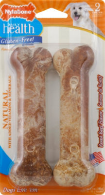 Nylabone Daily Health Dog Treat Dog Chew Roast Beef Flavor 2 Count - 6.4 Oz - Image 2