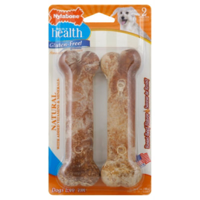 Nylabone Daily Health Dog Treat Dog Chew Roast Beef Flavor 2 Count - 6.4 Oz - Image 1