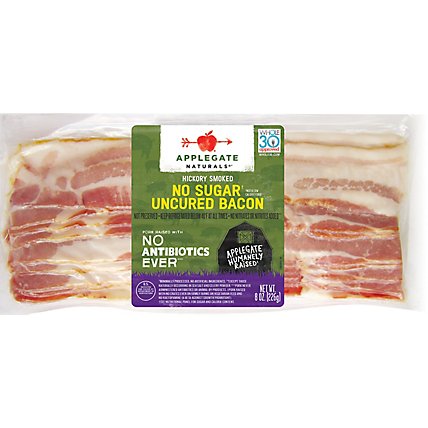 Applegate Natural No Sugar Uncured Bacon - 8oz - Image 1