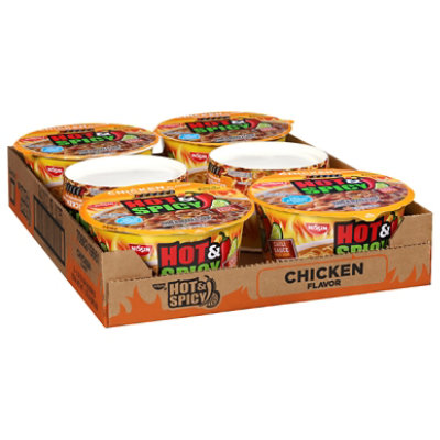 Nissin Hot & Spicy Chicken Noodles Bowl - Case - Image 2