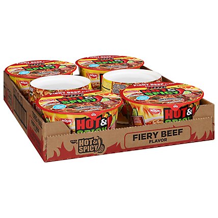 Nissin Bowl Noodles Hot & Spicy Fiery Beef - Case - Image 2