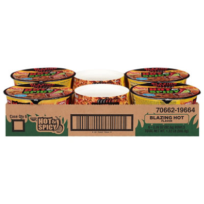 Nissin Bowl Noodles Ramen Noodle Soup Hot & Spicy Super Picante Flavor - 6-3.26 Oz - Image 3