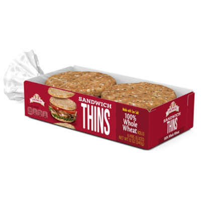 Oroweat 100% Whole Wheat Sandwich Thins - 12 Oz - Image 4