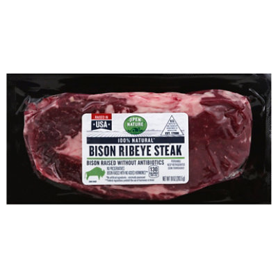 Open Nature Bison Steak Ribeye Boneless - 10 Oz - Image 1