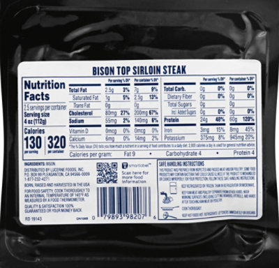 Open Nature Bison Steak Top Sirloin - 10 Oz - Image 6