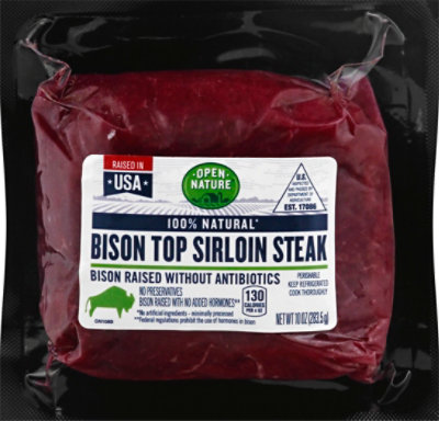 Open Nature Bison Steak Top Sirloin - 10 Oz - Image 2