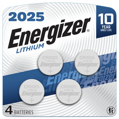 Energizer 2025 3V Lithium Coin Batteries - 4 Count