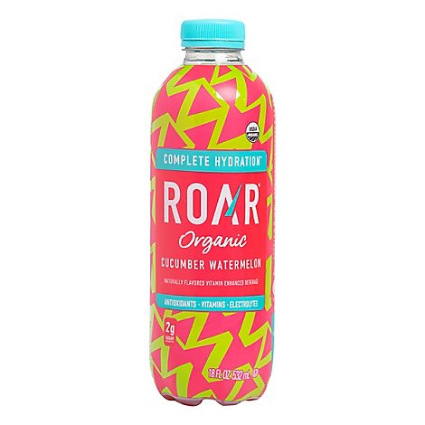 ROAR Organic Electrolyte Infusions Cucumber Watermelon Bottle - 18 Fl. Oz