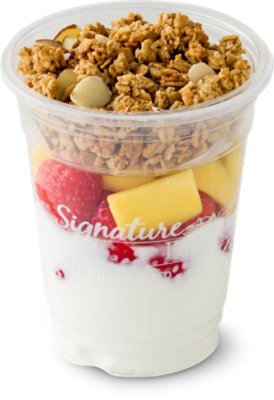 Fresh Cut Yogurt Parfait Greek Yogurt Honey With Strawberry & Mango - 8 Oz (380 Cal)