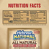 Hebrew National All Natural Uncured Beef Franks Hot Dogs - 6 Count - Image 4