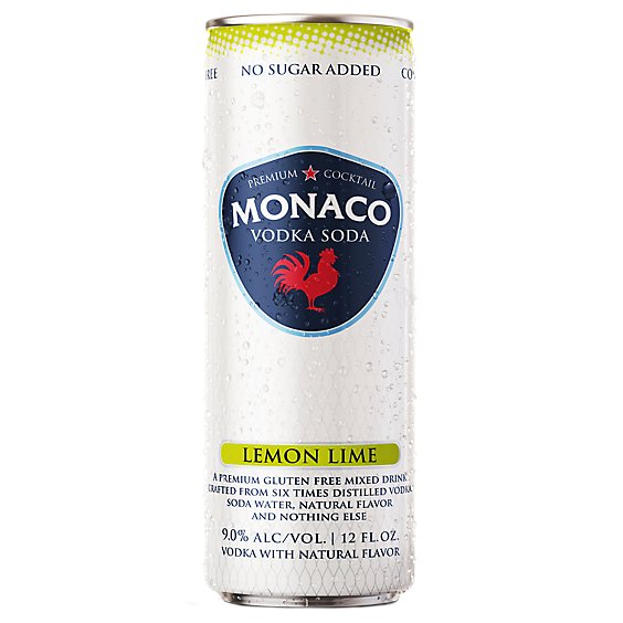 Monaco Lemon Lime Vodka Soda Can - 12 Fl. Oz.