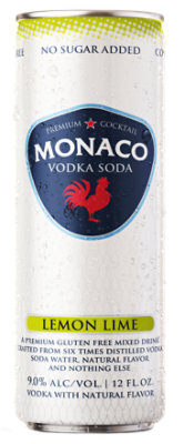 Monaco Lemon Lime Vodka Soda Can - 12 Fl. Oz.