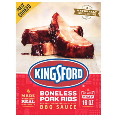 Kingsford Boneless Pork Steak Cuts With Kansas City Style Bbq Sa - 1 Lb