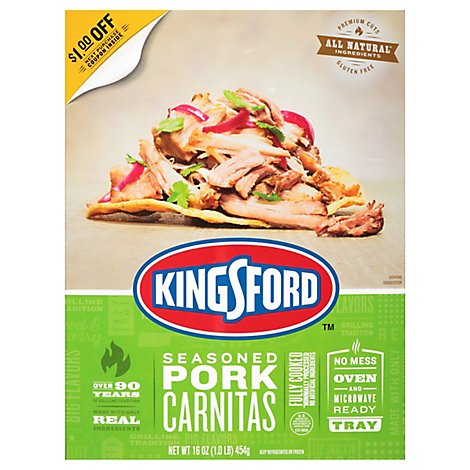 Kingsford Fully Cooked Seasoned Pork Carnitas - 1 Lb