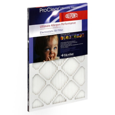 DuPont ProClear Air Filter Electrostatic Ultimate Allergen Performance 16 x 25 x 1 - Each - Image 1