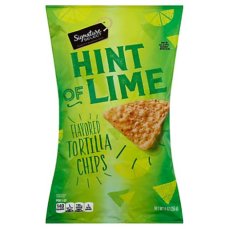 Signature SELECT Tortilla Chips Hint of Lime Bag - 9 Oz