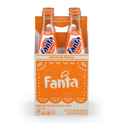 Fanta Soda Pop Mexico Orange Fruit Flavored 4 Count - 355 Ml