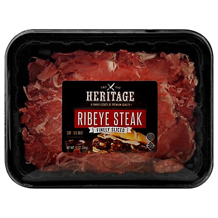 Heritage Ribeye Steak Finely Sliced - 12 Oz - Image 1