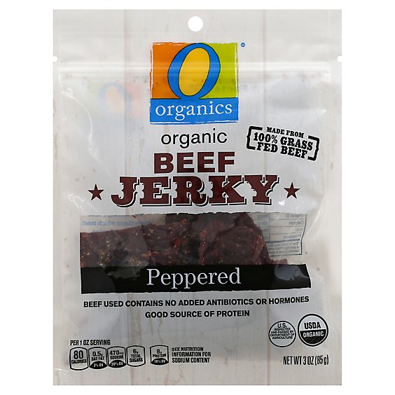 O Organics Beef Jerky Peppered - 3 Oz
