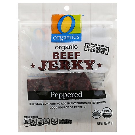O Organics Beef Jerky Peppered - 3 Oz
