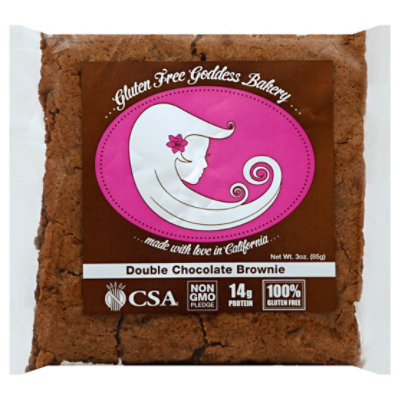 Gluten Free Goddess Bakery Brownie Double Chocolate Non Gmo - 3 Oz