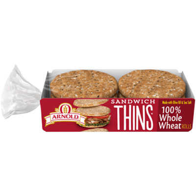 Arnold 100% Whole Wheat Sandwich Thins - 12 Oz - Image 1