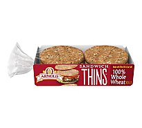 Arnold Rolls Thins Sandwich 100% Whole Wheat 6 Count - 12 Oz