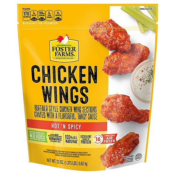 Foster Farms Chicken Wings Hot & Spicy - 22 Oz