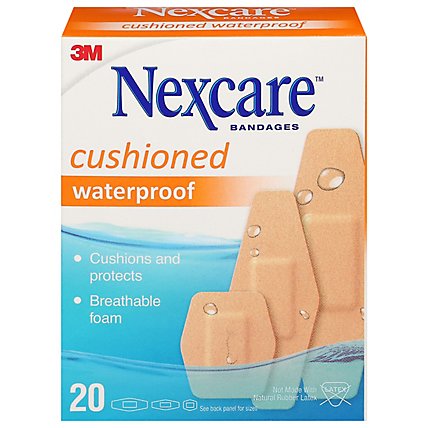 3M Nexcare Bandages Waterproof Cushioned Assortd - 20 Count - Image 1
