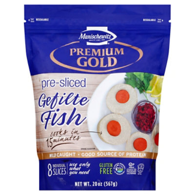 Manischewitz Gefilte Fish Pre Sliced 8 Count - 20 Oz - Image 1
