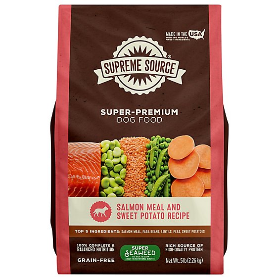 Supreme Source Dog Food Grain Free Natural Salmon Meal And Sweet Potato Recipe Bag - 5 Lb