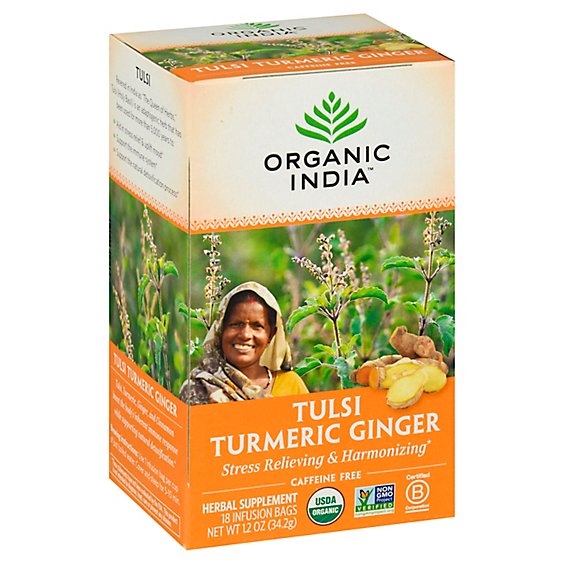 Organic India Tea Turmeric Ginger - 18 Count