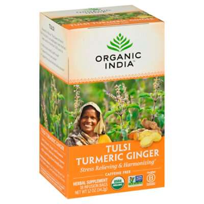 Organic India Tea Turmeric Ginger - 18 Count - Image 1