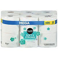 Signature Care Bathroom Tissue Premium Softly Mega Roll 2-Ply Wrapper - 12 Roll - Image 2