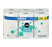 Signature Care Bathroom Tissue Premium Softly Mega Roll 2-Ply Wrapper - 12 Roll