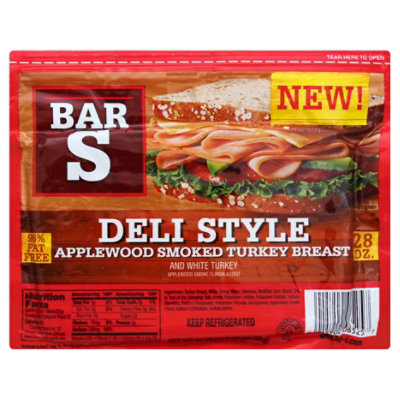Bar-S Delistyle Applwood Smoked Tureky Breast - 28 Oz
