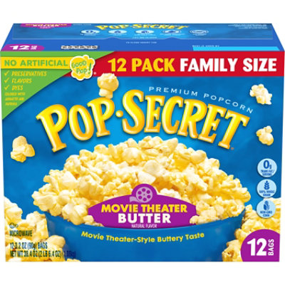 Pop Secret Movie Theater Butter Microwave Popcorn 12 Count - 3.2 Oz - Image 1