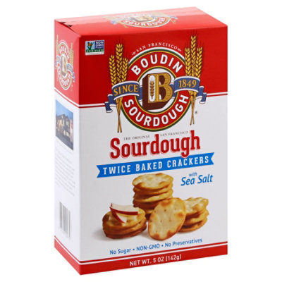 Boudin Sourdough Crackers Twice Baked Sea Salt Bag - 6 Oz