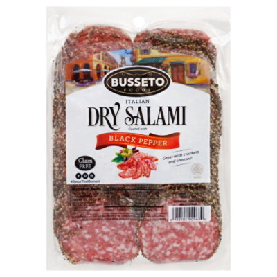 Busseto Italian Dry Salami Pepper Coated Sliced - 16 Oz - Image 1