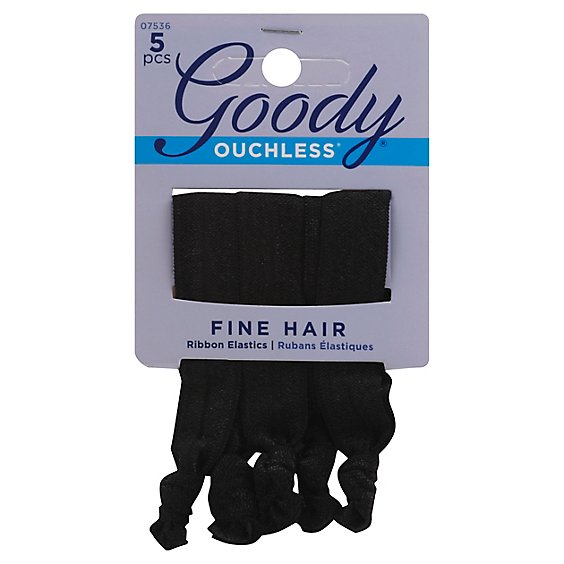 Goody Ouchless Elastics Ribbon Black Fine - 5 Count