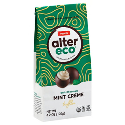 Alter Eco Dark Chocolate Mint Creme Truffles - 4.2 Oz