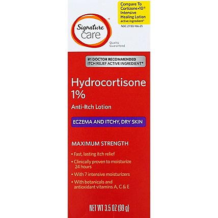 Signature Care Lotion Anti Itch Hydrocortisone 1% Eczyma Itchy Dry Skin - 3.5 Oz - Image 2